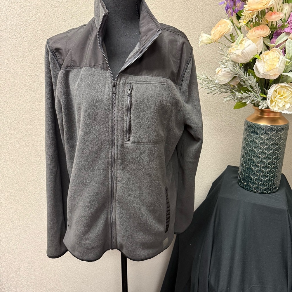 Calvin Klein & Co Gray Fleece Jacket L Zip Up Softshell Winter Outerwear